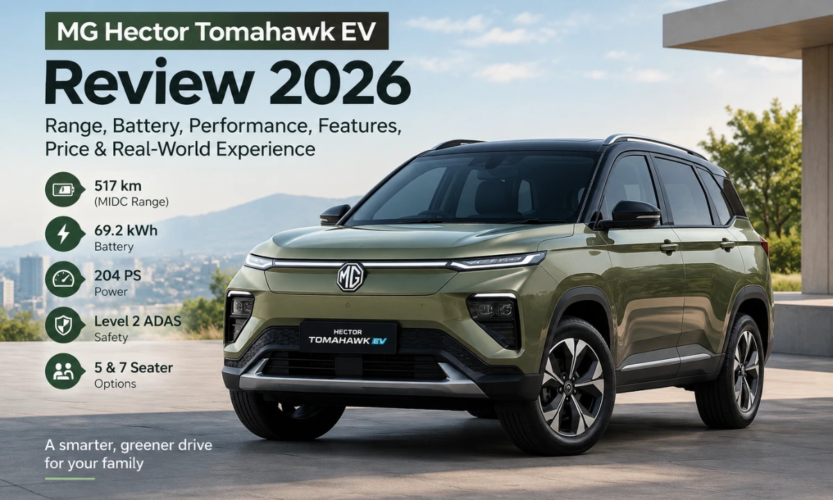 MG Hector Tomahawk EV Review 2026: Range, Battery, Performance & More Featured Image